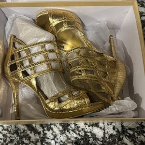 Michael Kors metallic gold heels 8.5